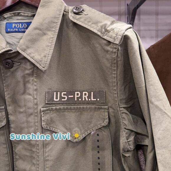 NWT Polo Ralph Lauren Woman Iconic Field Jacket Hoodie Patches Olive small - Picture 5 of 9